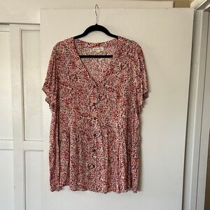 Floral Button-Down Blouse